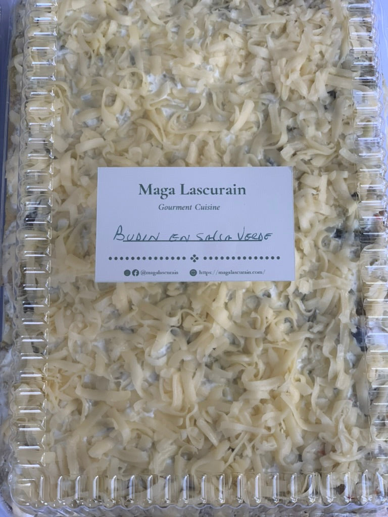 Budín azteca en salsa verde