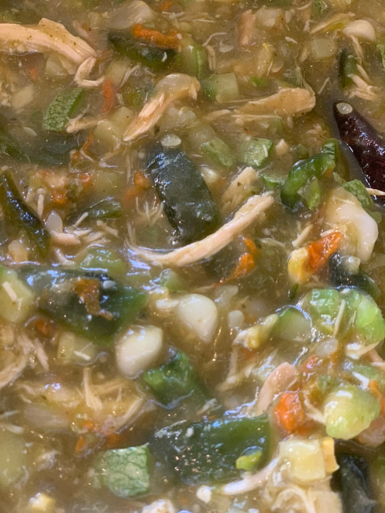Budín azteca en salsa verde