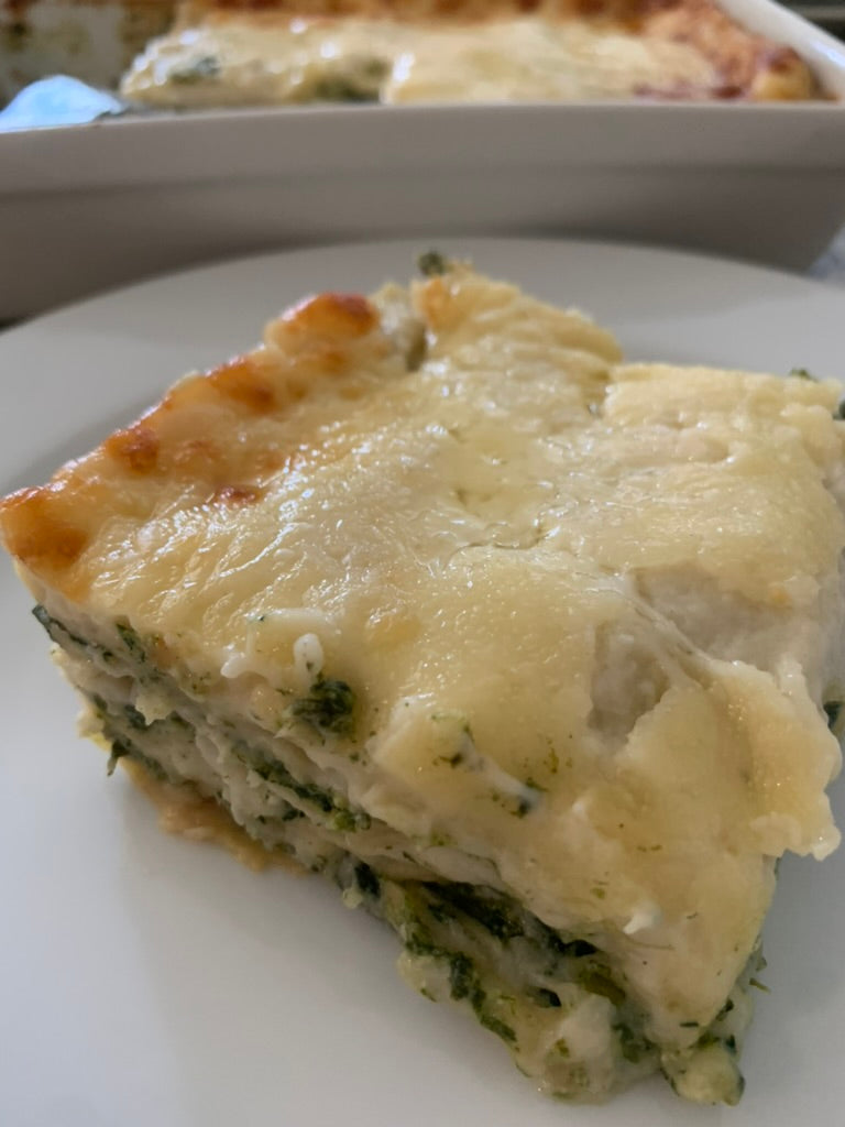 Lasgna de queso ricotta y espinaca